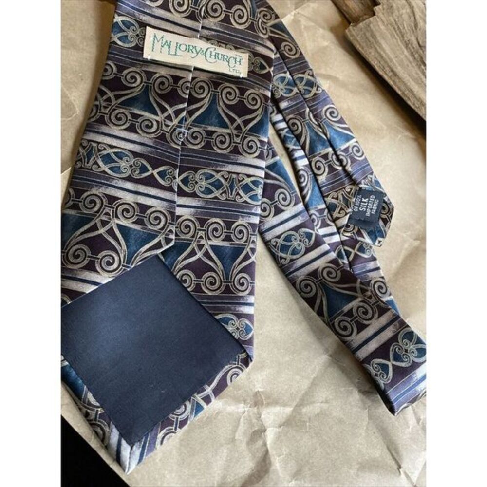 Mens Neck‎ Tie Fashion Neckcloth  Mallory & Church 100% Silk